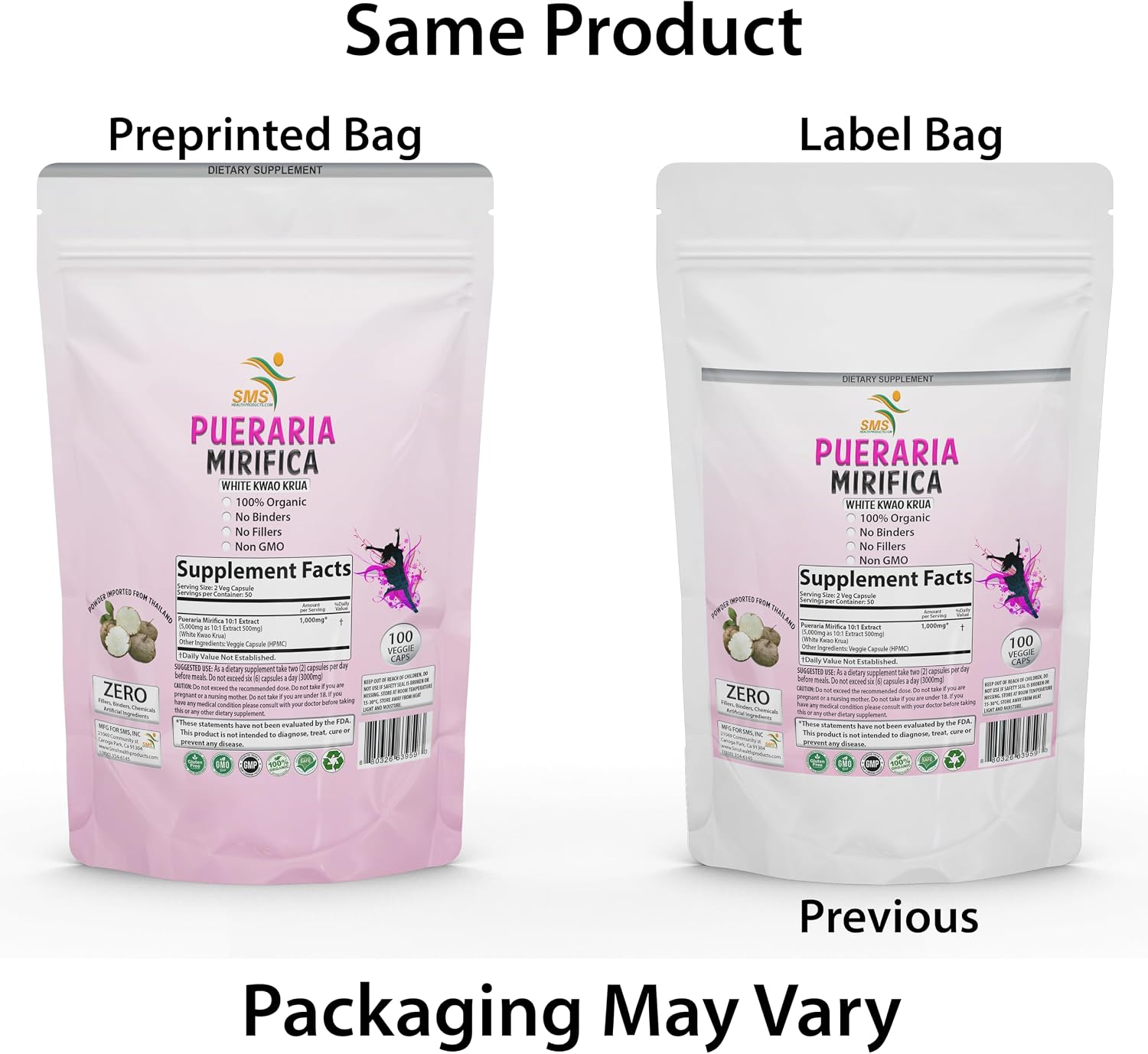 Pueraria Mirifica Extracto 10:1, 1000mg, 100 Cápsulas Veganas