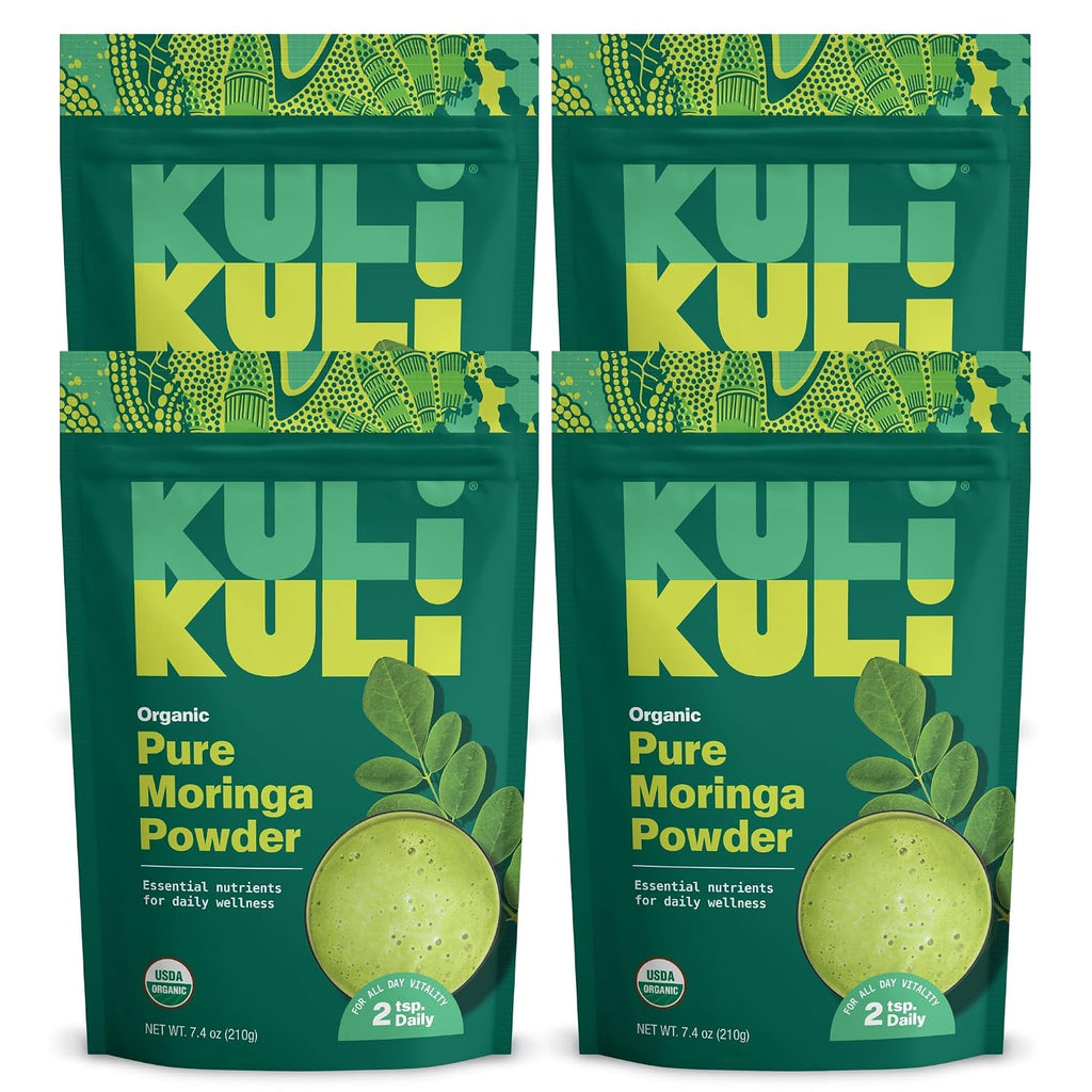 Kuli Kuli Moringa Oleifera Orgánica en Polvo - 4 Pack