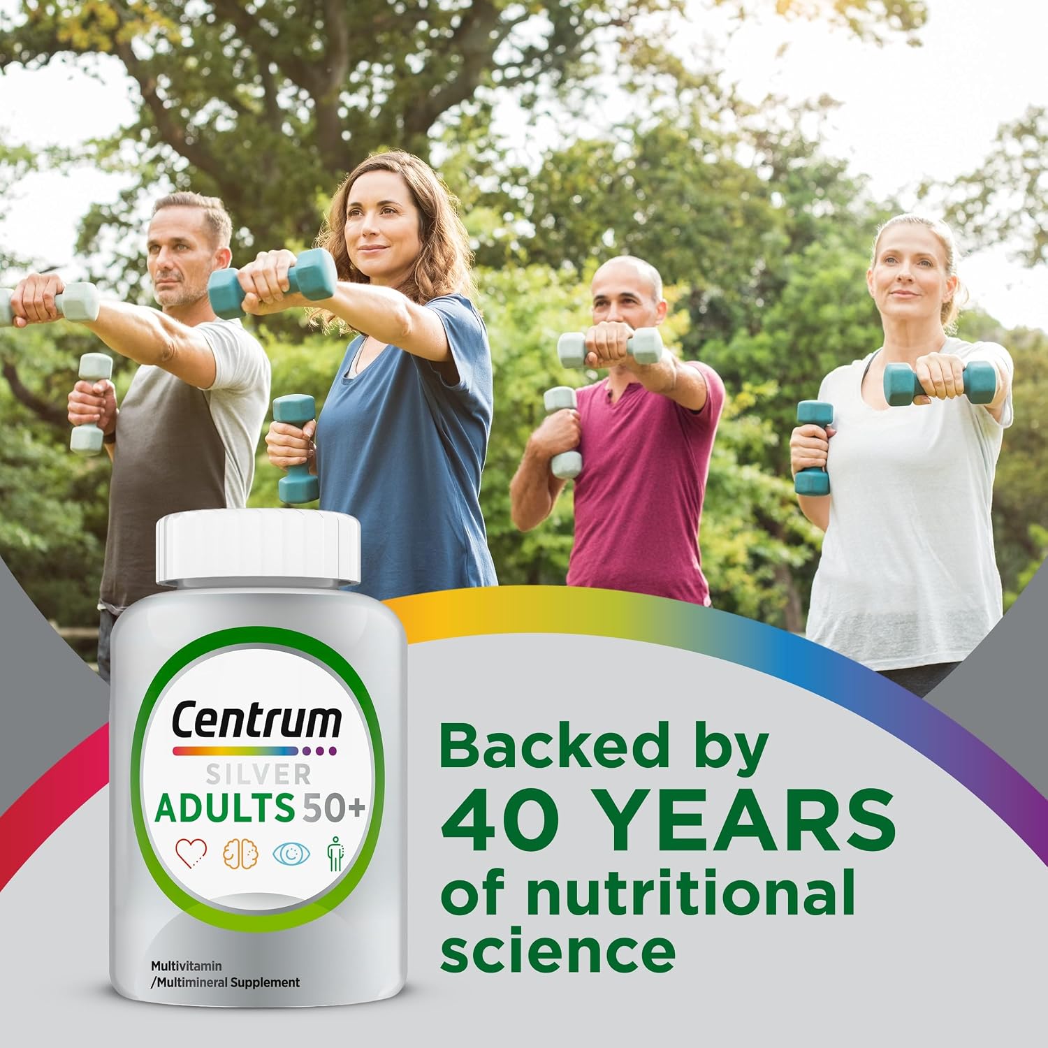 Centrum Silver Multivitamínico para Adultos 50+, 125 Comprimidos