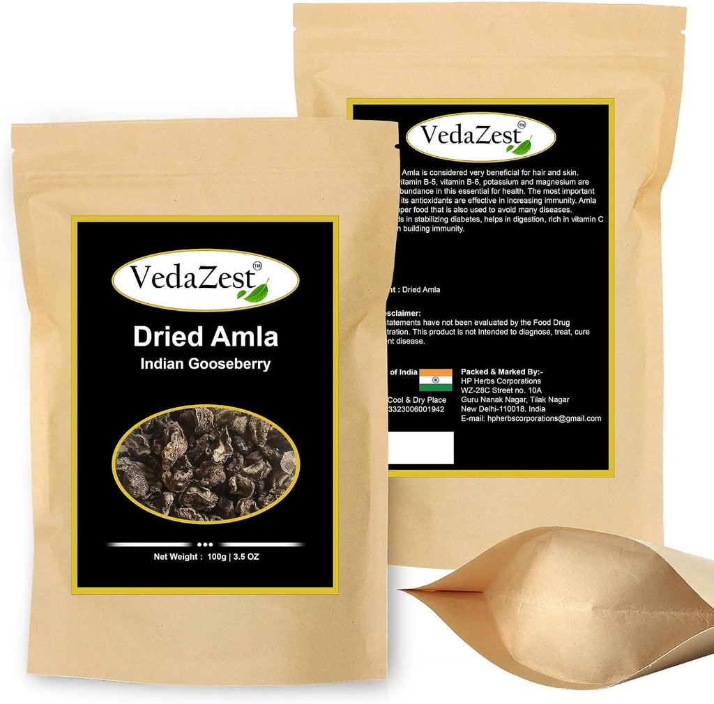 Amla Seca Orgánica / Grosella India / Amalaki para Té, Bebida, Mascarilla Capilar y Más - 100 g