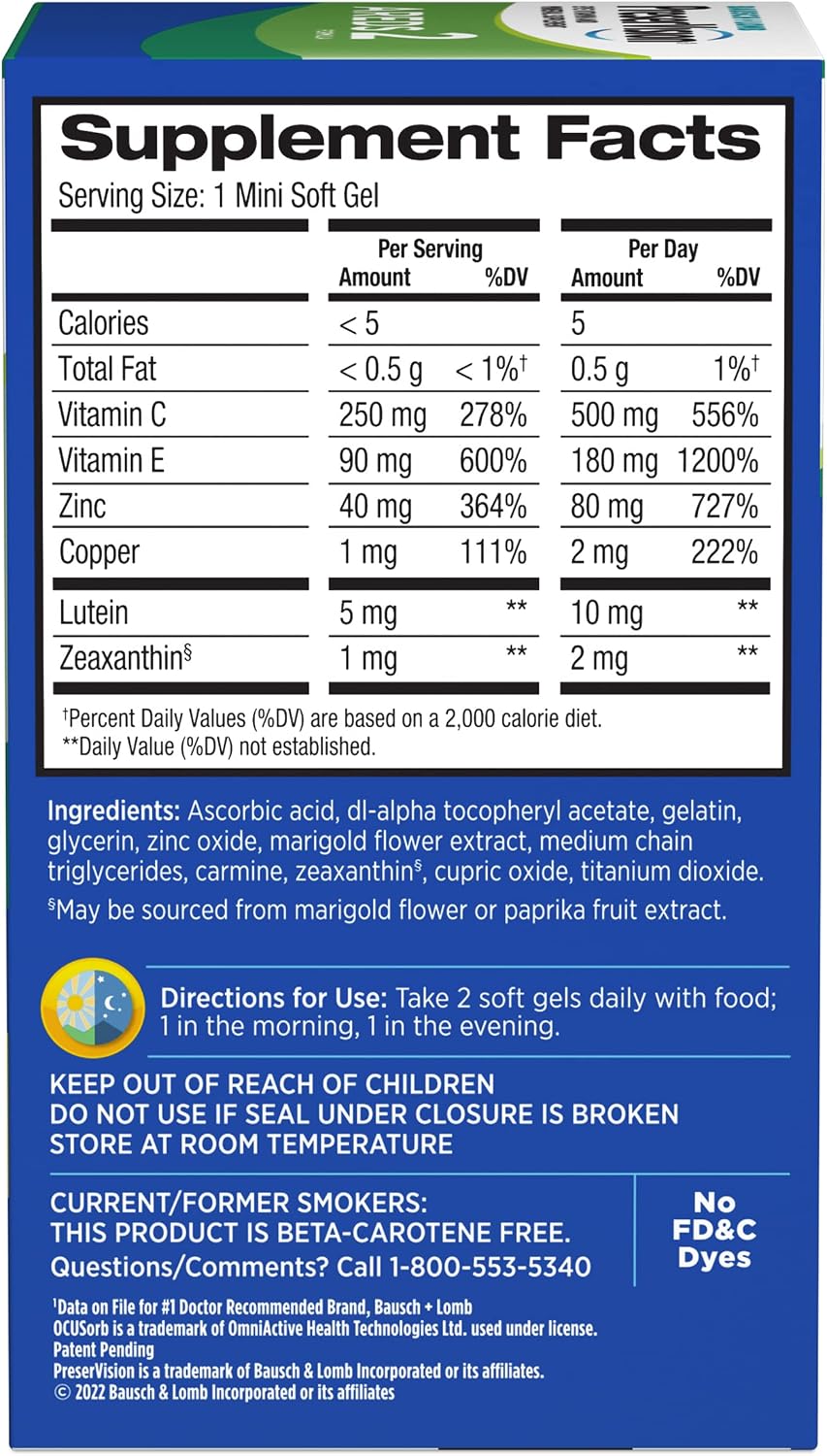PreserVision AREDS2 Formula, 120 Cápsulas Blandas (Paquete de 8)