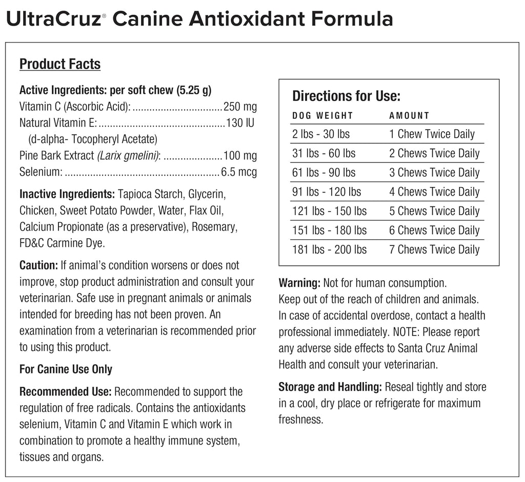 UltraCruz Antioxidante Canino, 120 comprimidos
