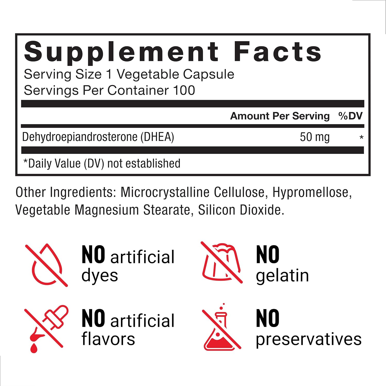 Force Factor DHEA 50mg, 100 Cápsulas Vegetales para Apoyar el Equilibrio Hormonal