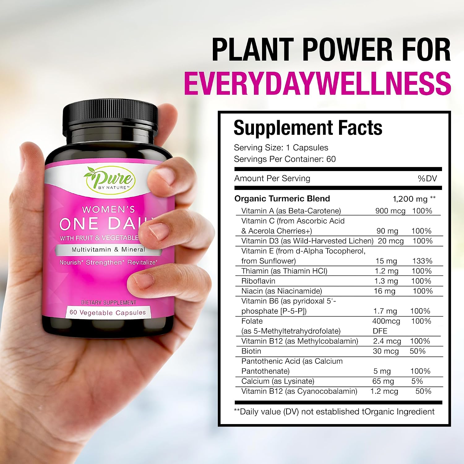 Pure By Nature Multivitamínico Diario para Mujeres, 60 Comprimidos