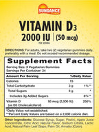 Sundance Vitamin D3 Gummies 2000 IU (48 Gominolas) Sabor Piña