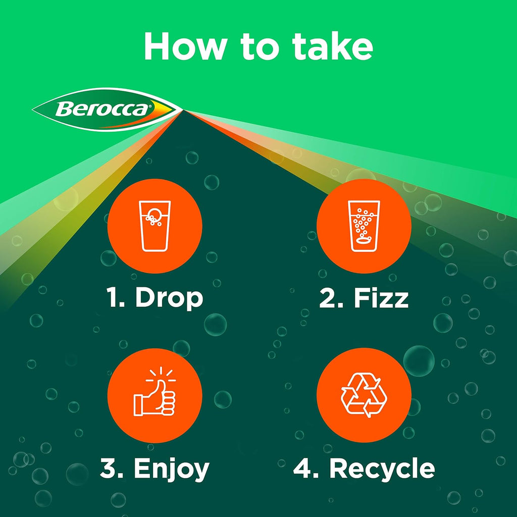 Berocca Boost Multivitamínico con Cafeína y Guaraná - Pack de 20 Comprimidos