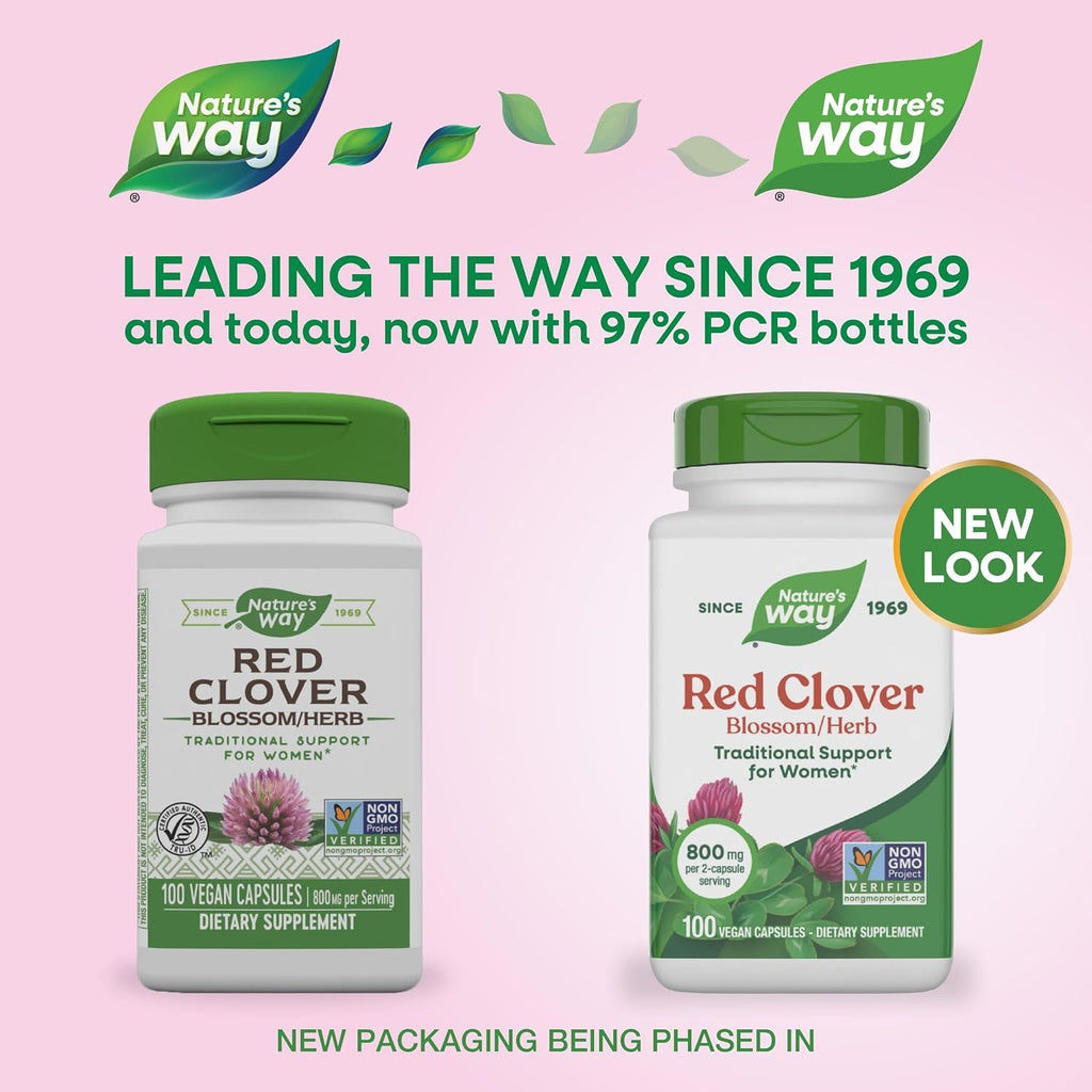 Nature's Way Trébol Rojo 800 mg - 100 Cápsulas Veganas