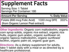 Bronson Ácido Fólico Orgánico (Vitamina B9 Folato) 800 mcg, 180 Comprimidos