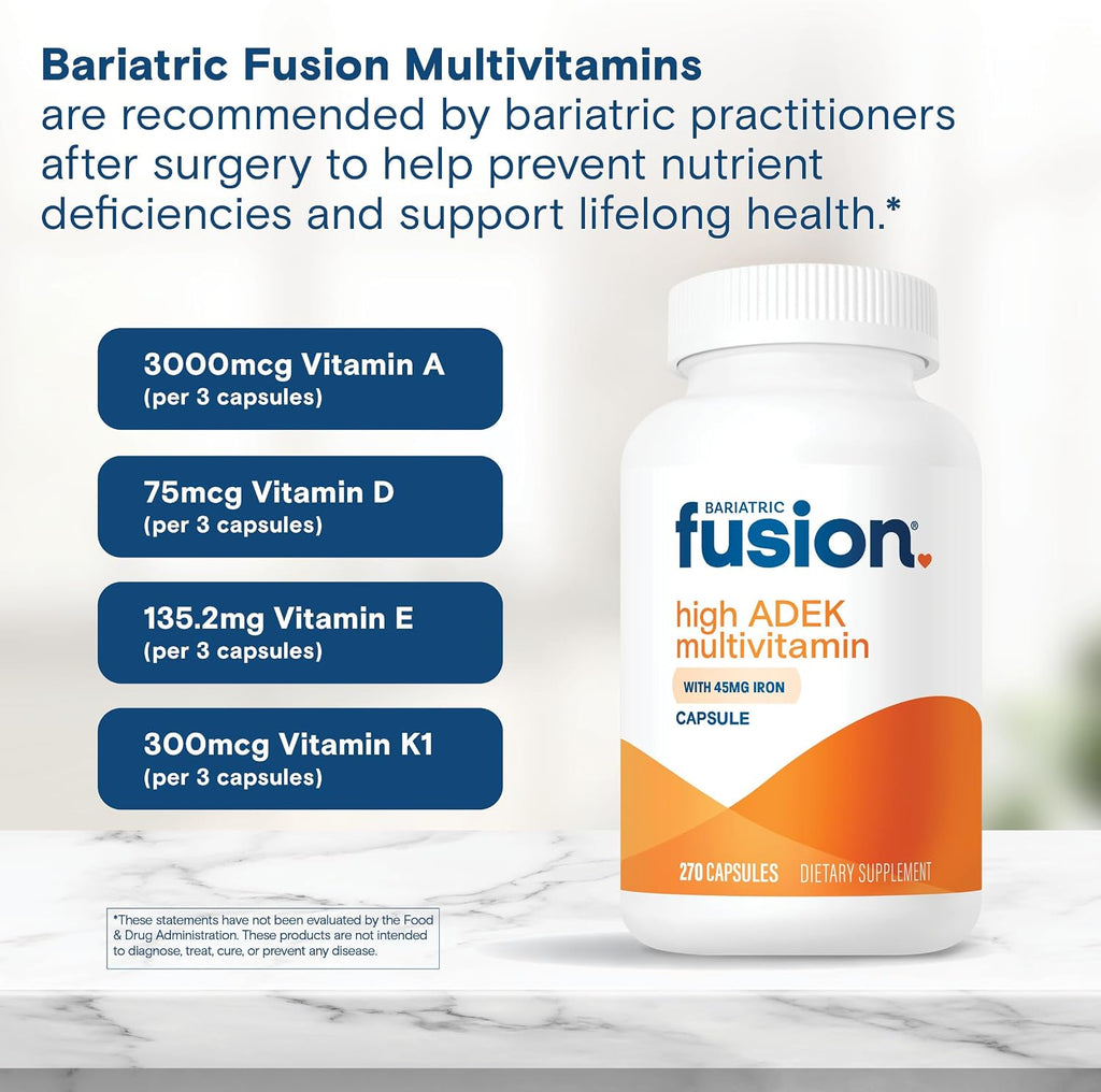 Bariatric Fusion High ADEK Multivitamínico con Hierro - 270 Cápsulas