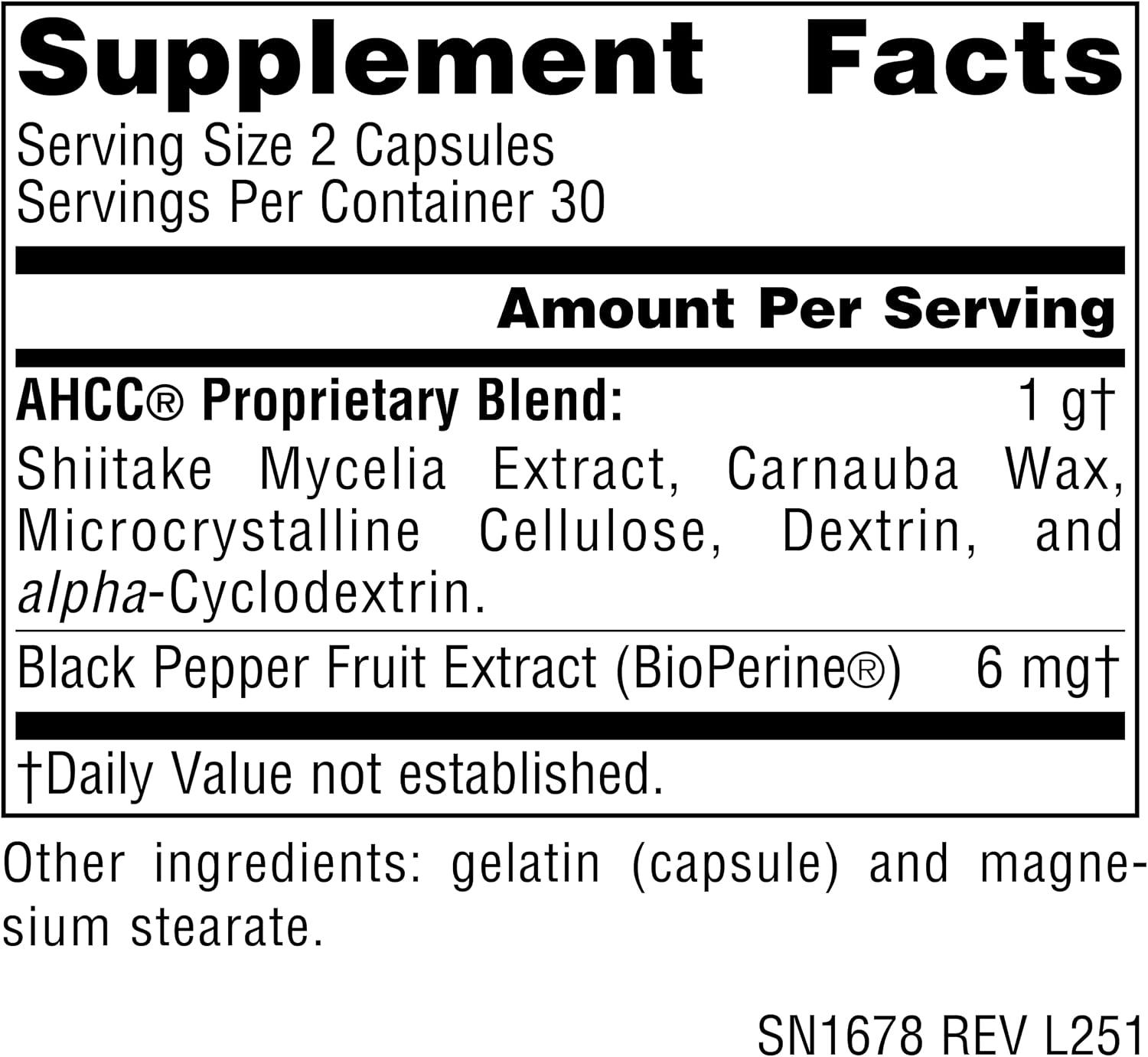 Source Naturals AHCC con Bioperine – 500 mg – 60 Cápsulas