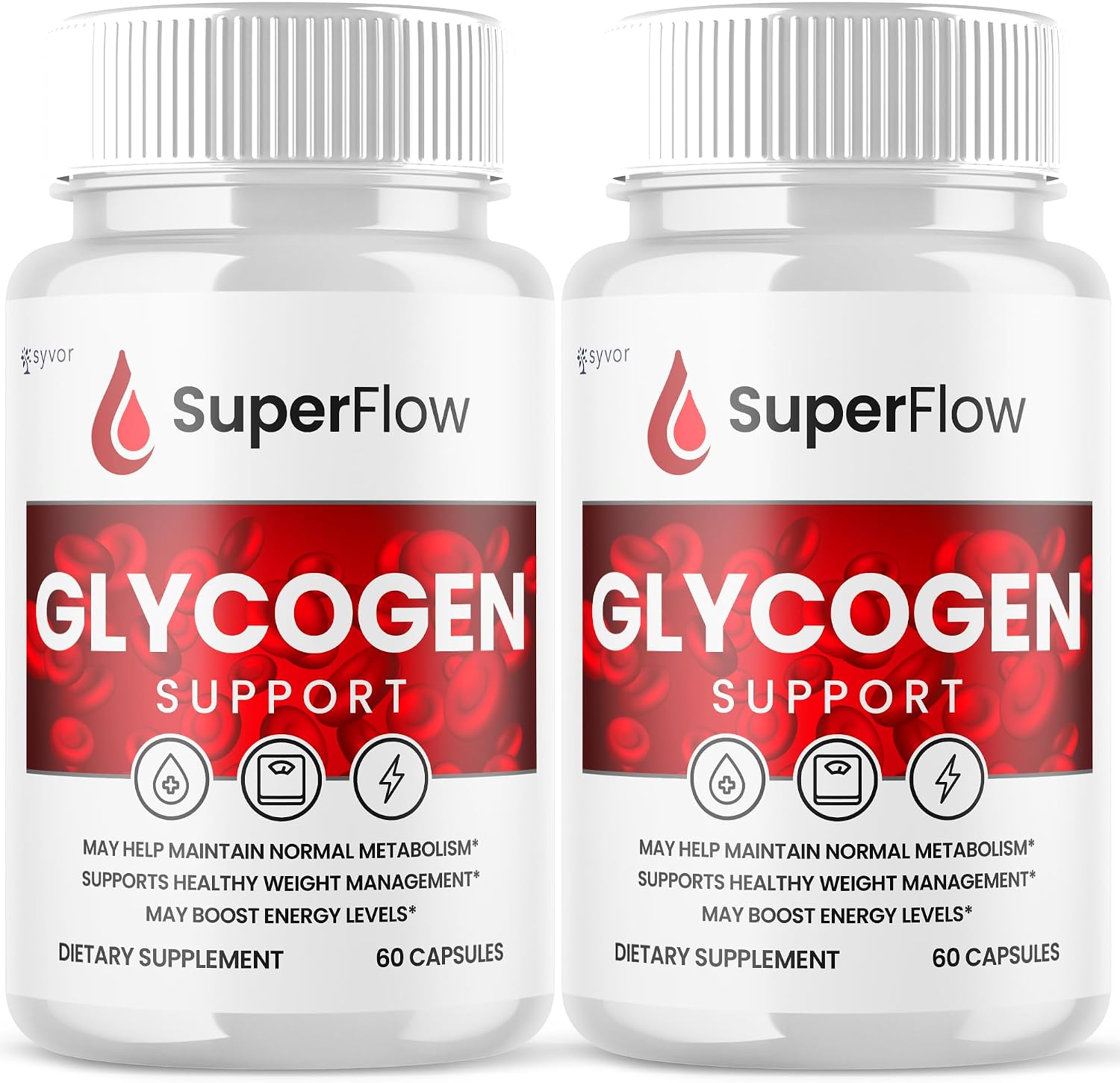 (2 Pack) Super Flow Glycogen Support – Fórmula Avanzada Glyco Optimizer, Cápsulas Naturales para el Bienestar Diario (120 Cápsulas)