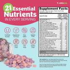 YumVs Multivitamínico Infantil con Hierro y Minerales - Comprimidos Masticables Sabor Uva y Bayas - para Niños de 2+ Años - 120 Comprimidos