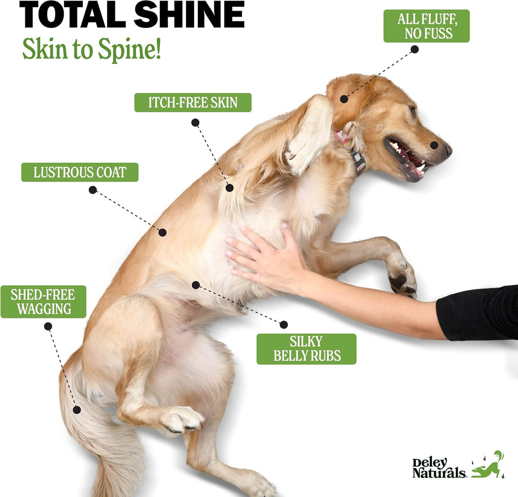 Deley Naturals Skin & Coat Chews - Suplemento para perros con Omega 3, Biotina, Colágeno y Vitaminas - 90 chews