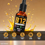 Vitamina B12 Líquida 5000 mcg, Gotas Sublinguales de Metilcobalamina, Sabor a Cereza, Vegano, 60 dosis, 60 ml