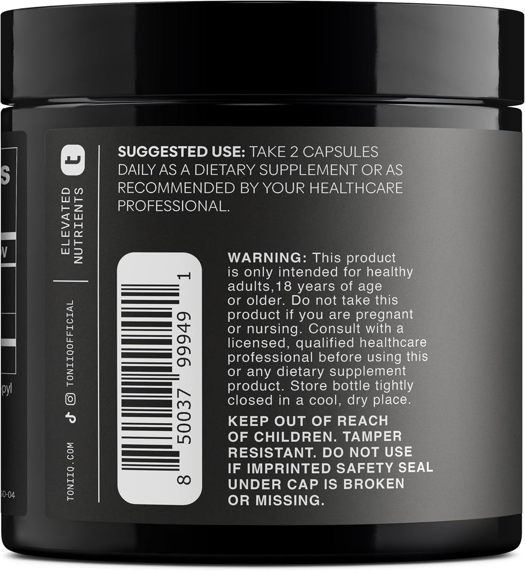 Toniiq Fisetin 500mg de Alta Pureza - 98%+ con Aceite MCT - 60 Cápsulas