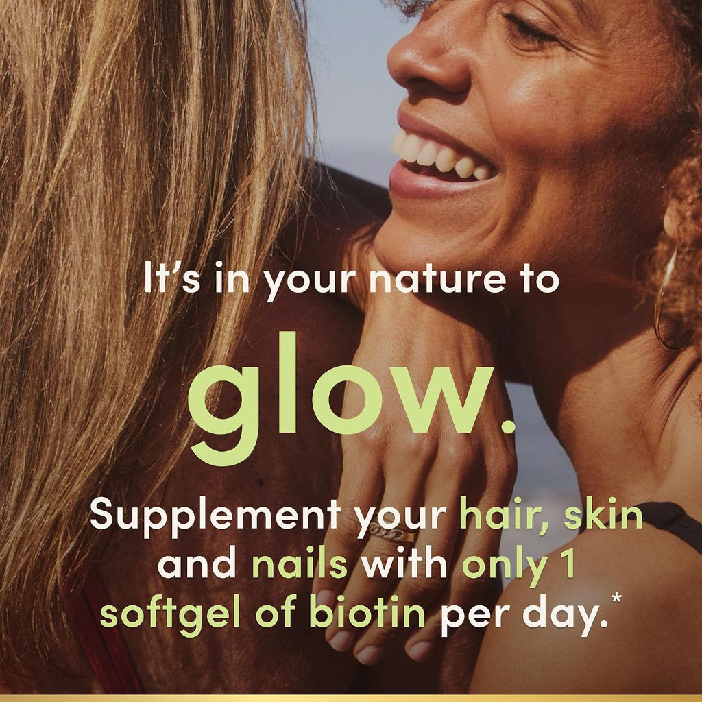Nature's Bounty Biotin 5000 mcg – 72 Softgels for Hair, Skin & Nails