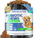 Probióticos para Perros WEALLIN - 200 Masticables para Salud Digestiva y Piel