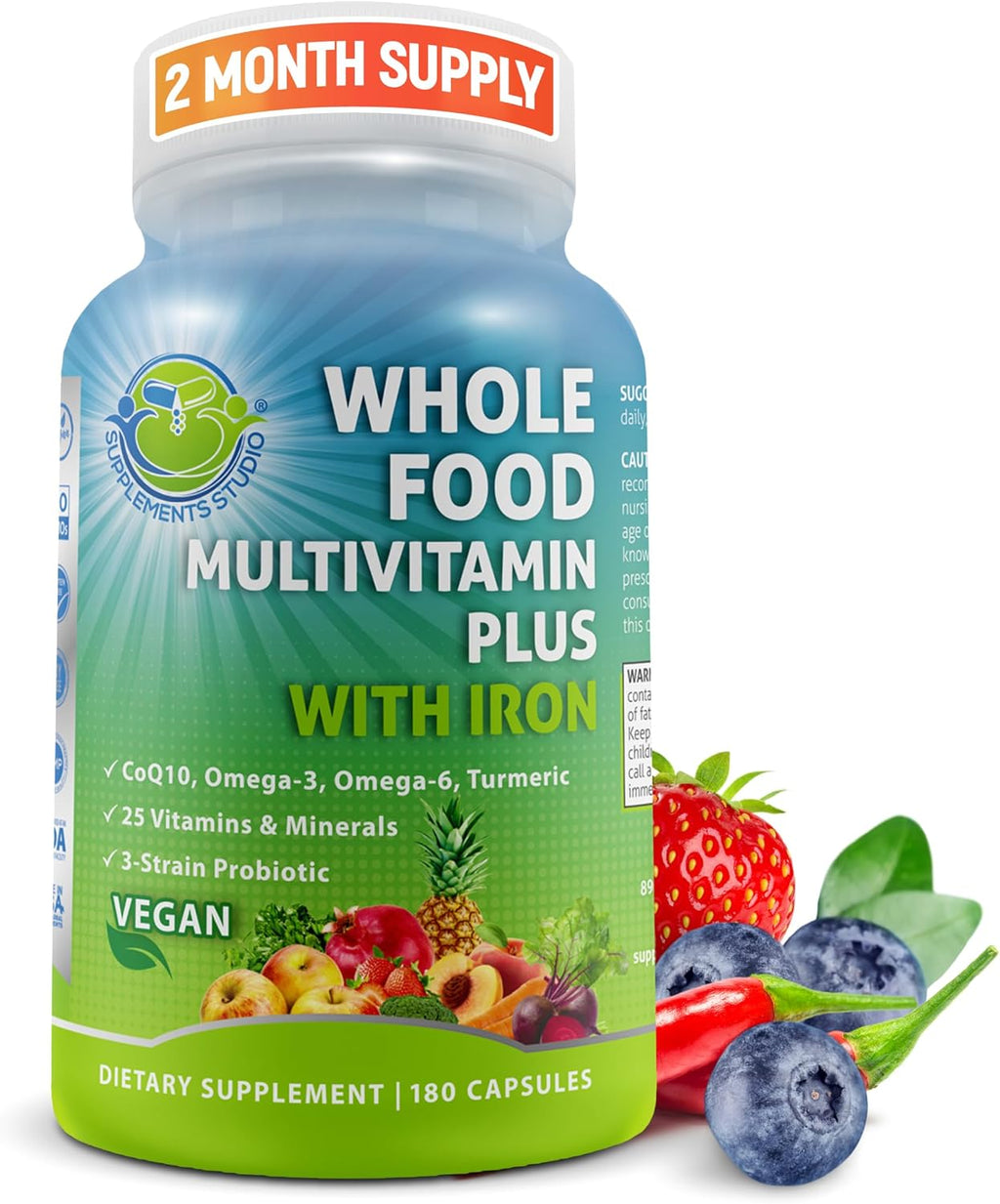 Multivitamínico Vegano Diario Sin Hierro | Metilado para Mujeres y Hombres | 90 Cápsulas