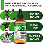 Probióticos Líquidos para Perros y Cachorros con Prebióticos y Enzimas Digestivas - Sabor Bacon - 60 ml