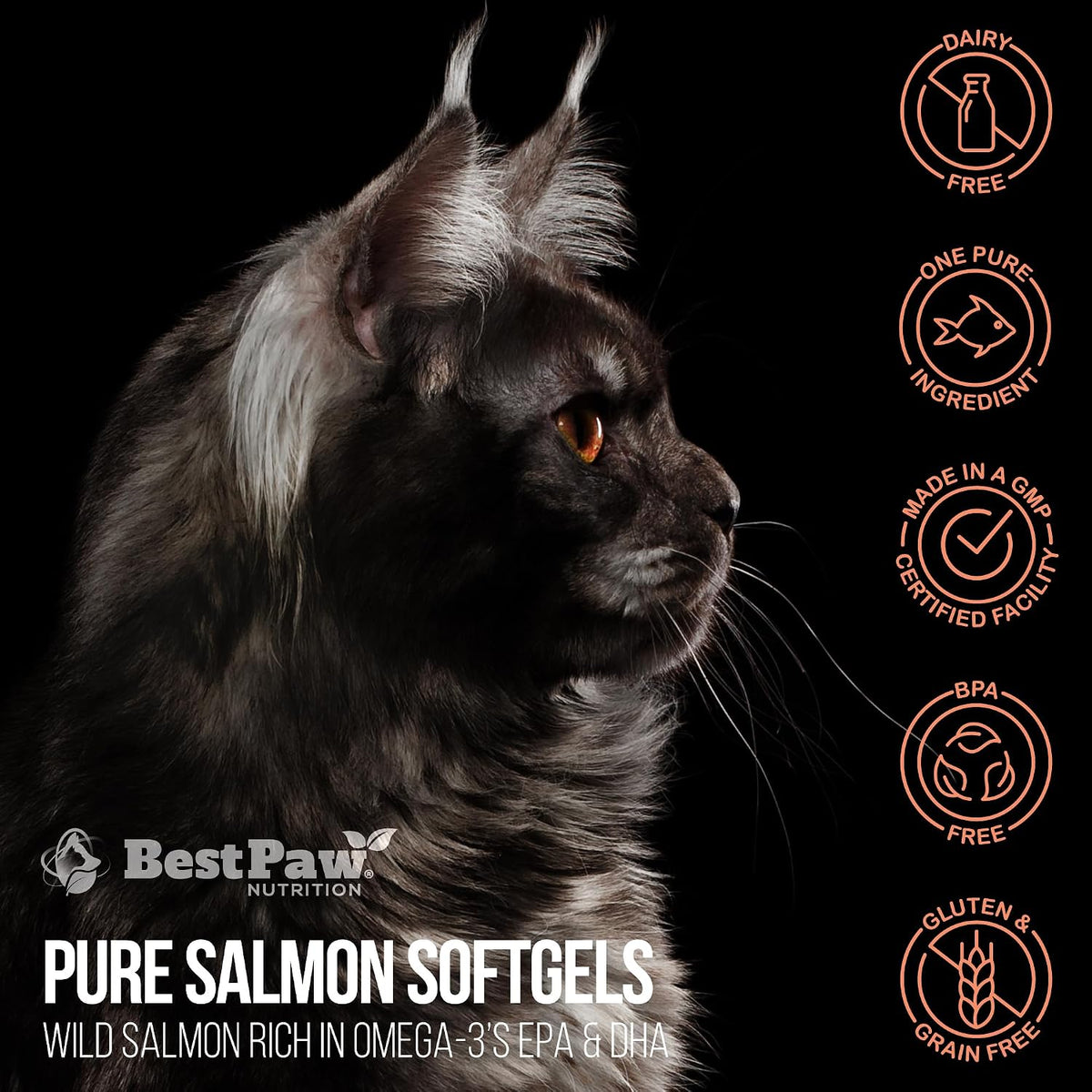 Aceite de Salmón Salvaje de Alaska para Perros y Gatos - Omega 3 en Cápsulas Blandas - 1000mg EPA/DHA, 120 Cápsulas - görsel 10