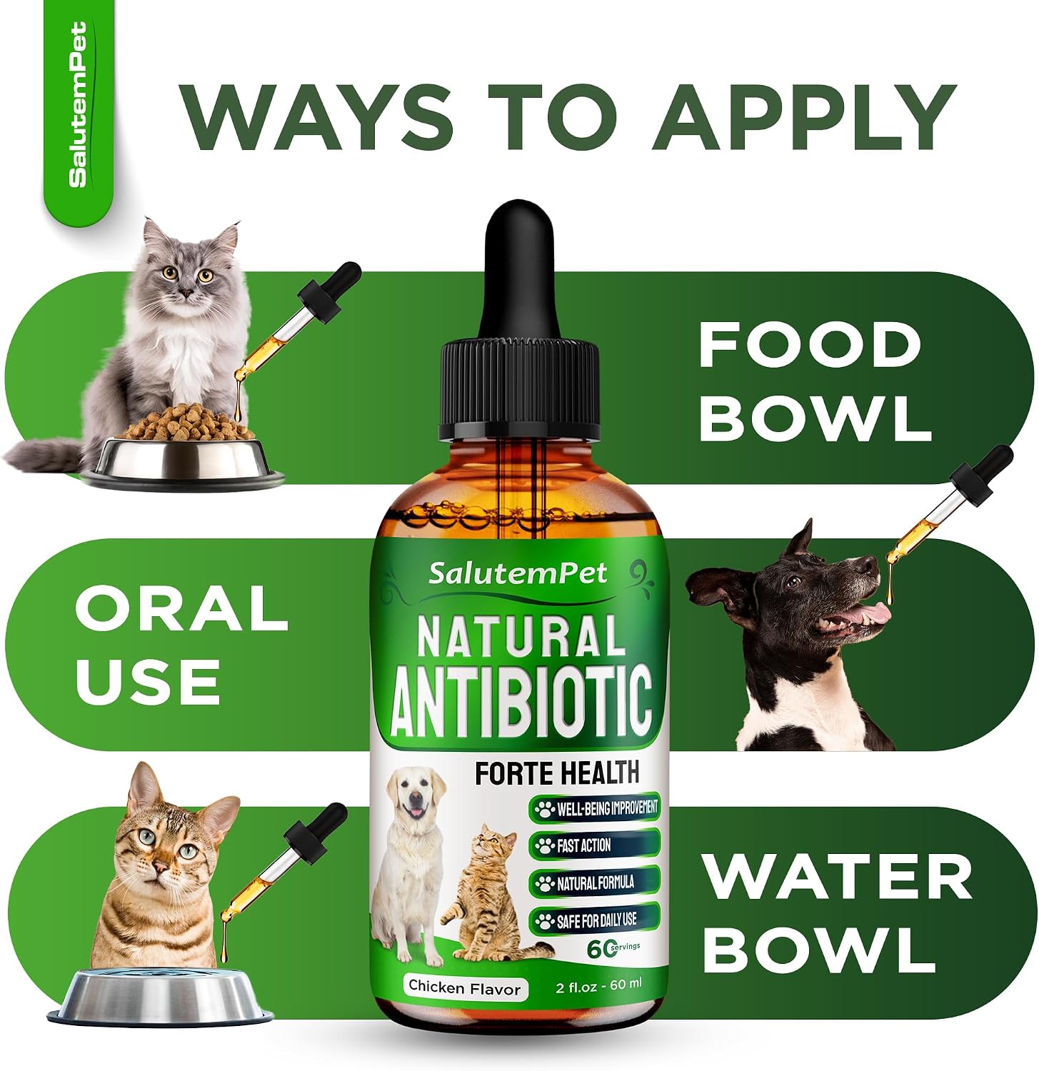 Forte Health Suplemento Herbal para Perros y Gatos - Sabor a Pollo - 60 ml