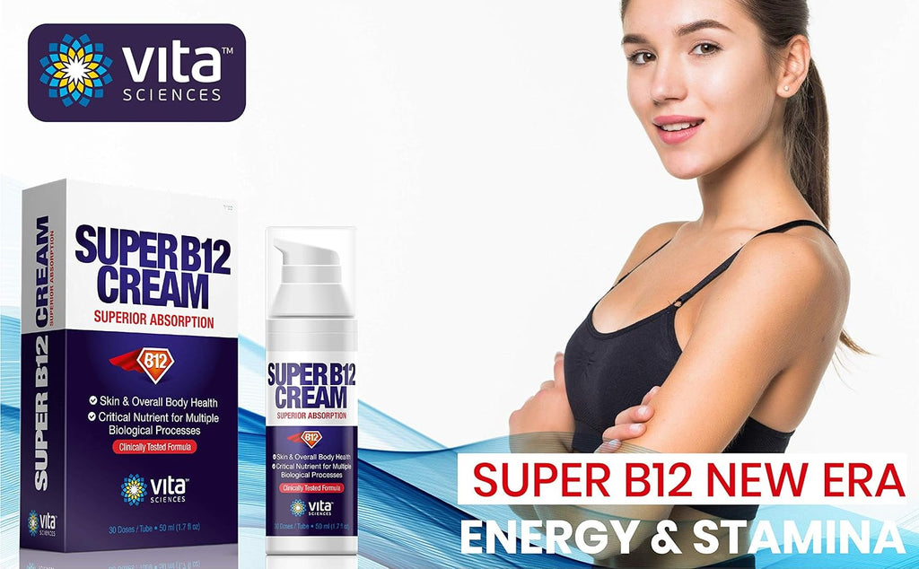 Vita Sciences Super B12 Cream - Crema Tópica de Vitamina B12 con Metilcobalamina Bioactiva