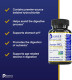 Premier Research Labs Premier HCL - Betaina HCL, 90 Cápsulas Vegetales