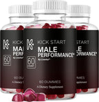 Kickstart Gummies (3 Pack) - Gominolas Naturales para Hombres, 180 Gominolas