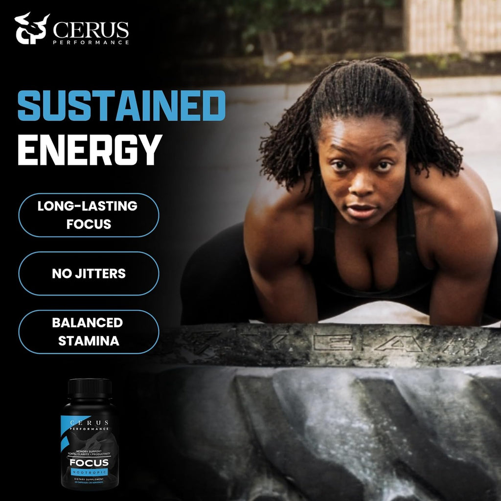 Cerus Performance Focus – Suplemento Nootrópico para Claridad Mental y Concentración – 60 Cápsulas