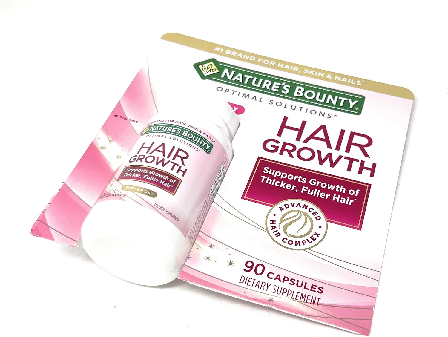 Nature's Bounty Suplemento para el Cabello con Biotina, Silicio y Arginina, 90 Cápsulas