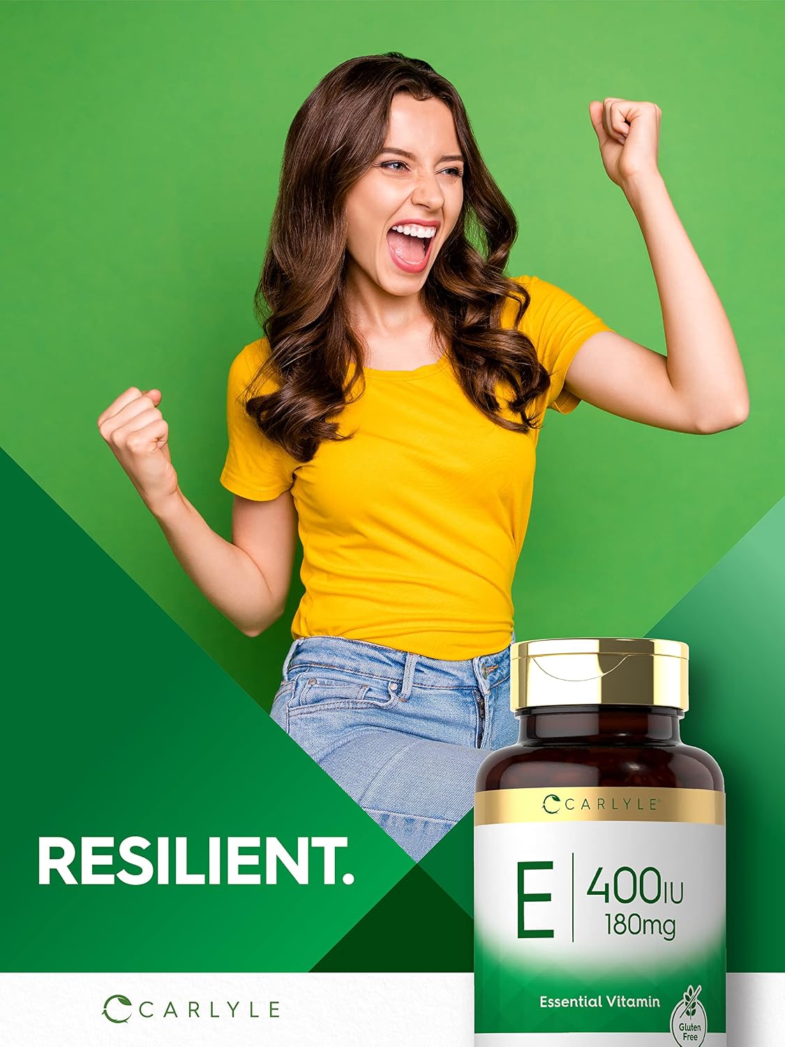 Carlyle Vitamina E 400 UI Cápsulas Blandas (180mg) | 300 Cápsulas | Suplemento No Transgénico y Sin Gluten
