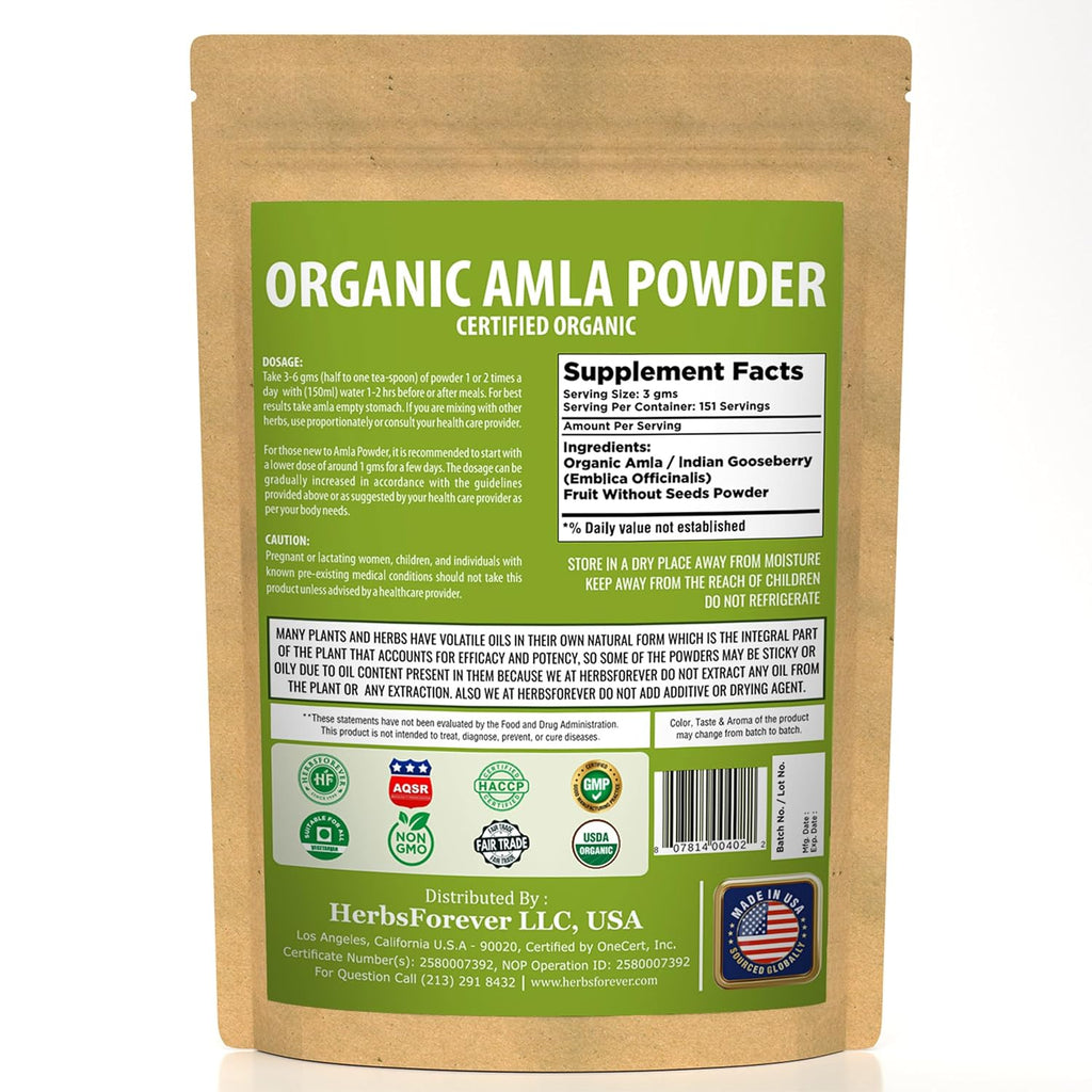 Herbsforever Amla Fruit (Seasonal Fresh, Seedless) Indian Gooseberry - Superfood, Antioxidants, Vitamin C | Wild Harvested - Non-GMO, Vegan | 454 g