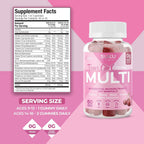 SUKU Gomitas Multivitamínicas para Adolescentes Chicas – Vitaminas A, B12, C, D3, E, Biotina y Zinc – Sin Azúcar – Sabor Cereza – 60 Gomitas