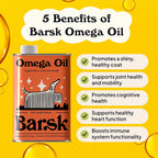 Barsk Aceite de Salmón Salvaje de Alaska para Perros y Gatos - Rico en Omega 3 EPA y DHA