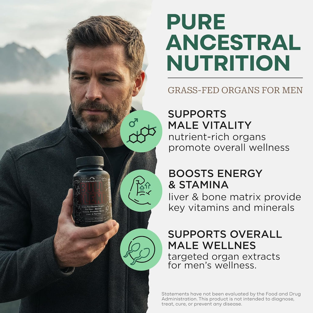 Wild Foods Complejo de Órganos de Res para Hombres (30 Días)