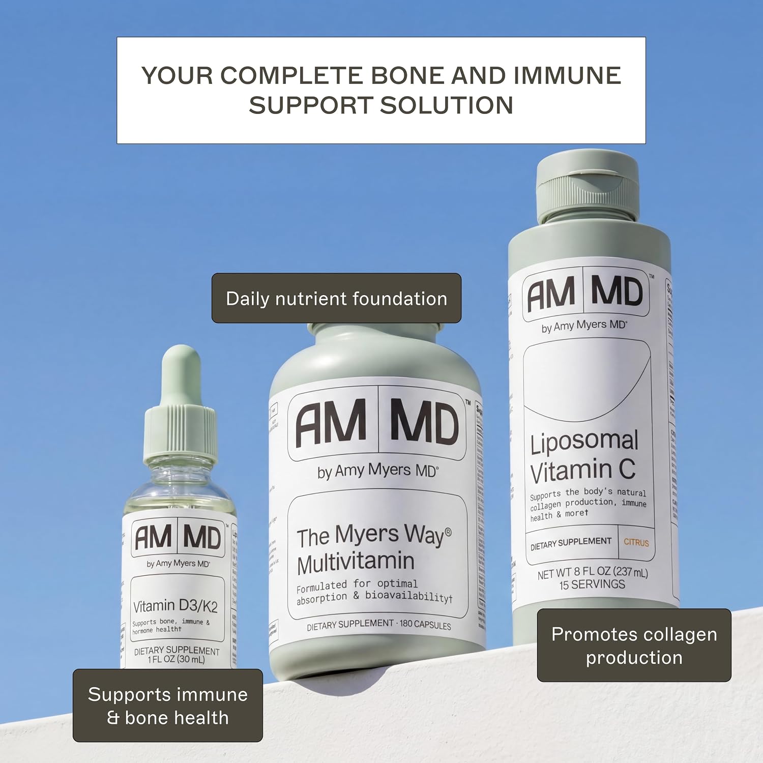 Amy Myers MD Vitamina D3/K2 Líquido - 1 fl oz (30 dosis)