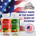 Fruits and Vegetables Supplement - 360 Cápsulas (180 Frutas + 180 Verduras) - Complemento Alimenticio Vegano