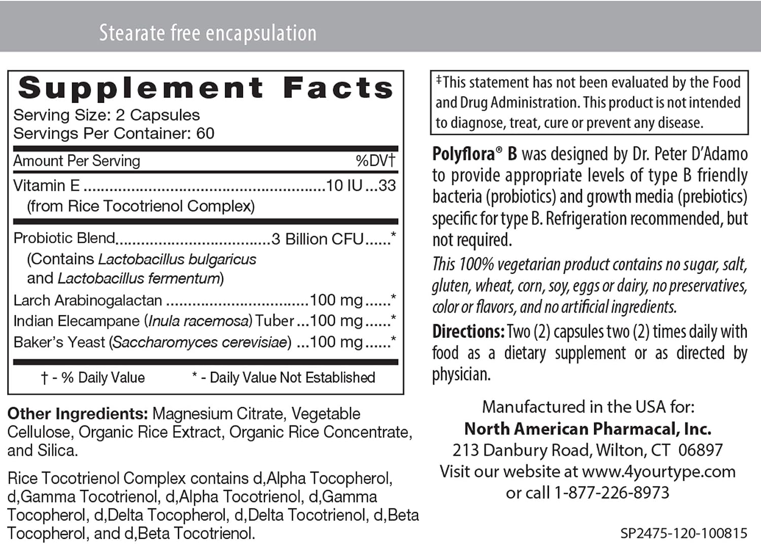Polyflora B 120 vcaps (POLY8) - D'Adamo Personalized Nutrition