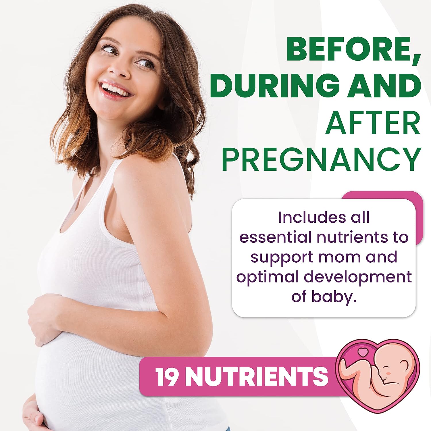 Built by Nature Vitaminas Prenatales para Mujeres - 120 Softgels con DHA y Omega-3, Ácido Fólico, Vitamina C, B12 y Hierro