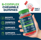 INTEGO NUTRITION Vitamin B Complex Gummies for Adults, B Complex Vitamin Supplement for Women and Men, B Vitamins Complex Gummies for Energy and Brain Health, Natural Strawberry Flavor, 60 Count