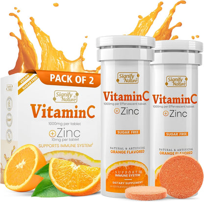 SIGNIFY NATURE Vitamina C 1000mg Efervescente con Zinc - 20 Comprimidos – Image 1