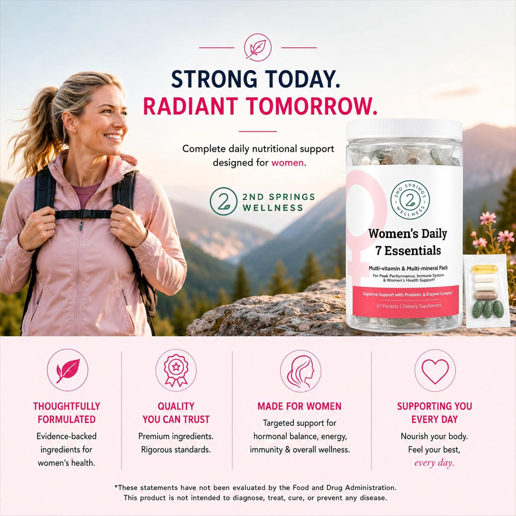 Daily 7 Essentials Pack de Vitaminas para Mujeres – Multivitamínico Diario Completo