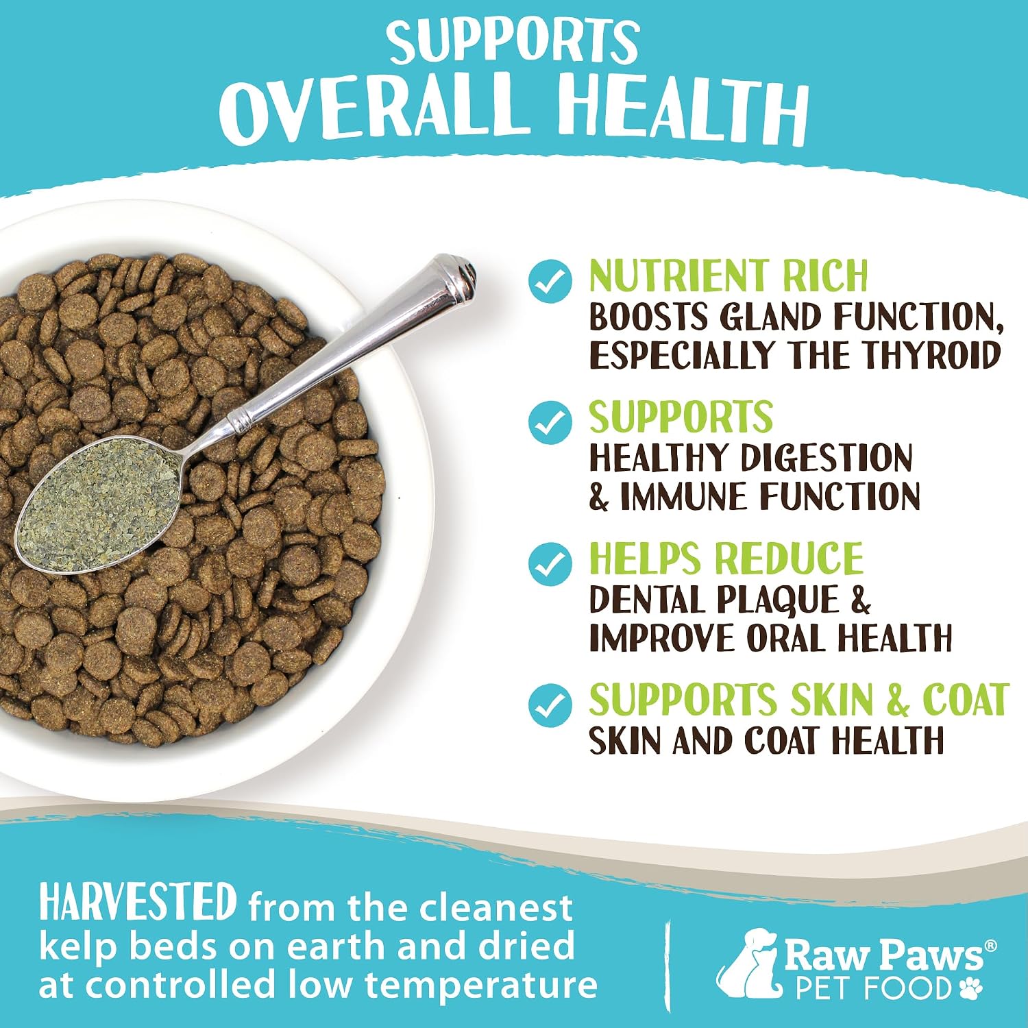 Raw Paws Kelp Orgánico en Polvo para Perros y Gatos - 454g