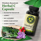 Herbal C Capsule — Vitamin C Supplement with Antioxidants and Immune System Support — 100 Capsules