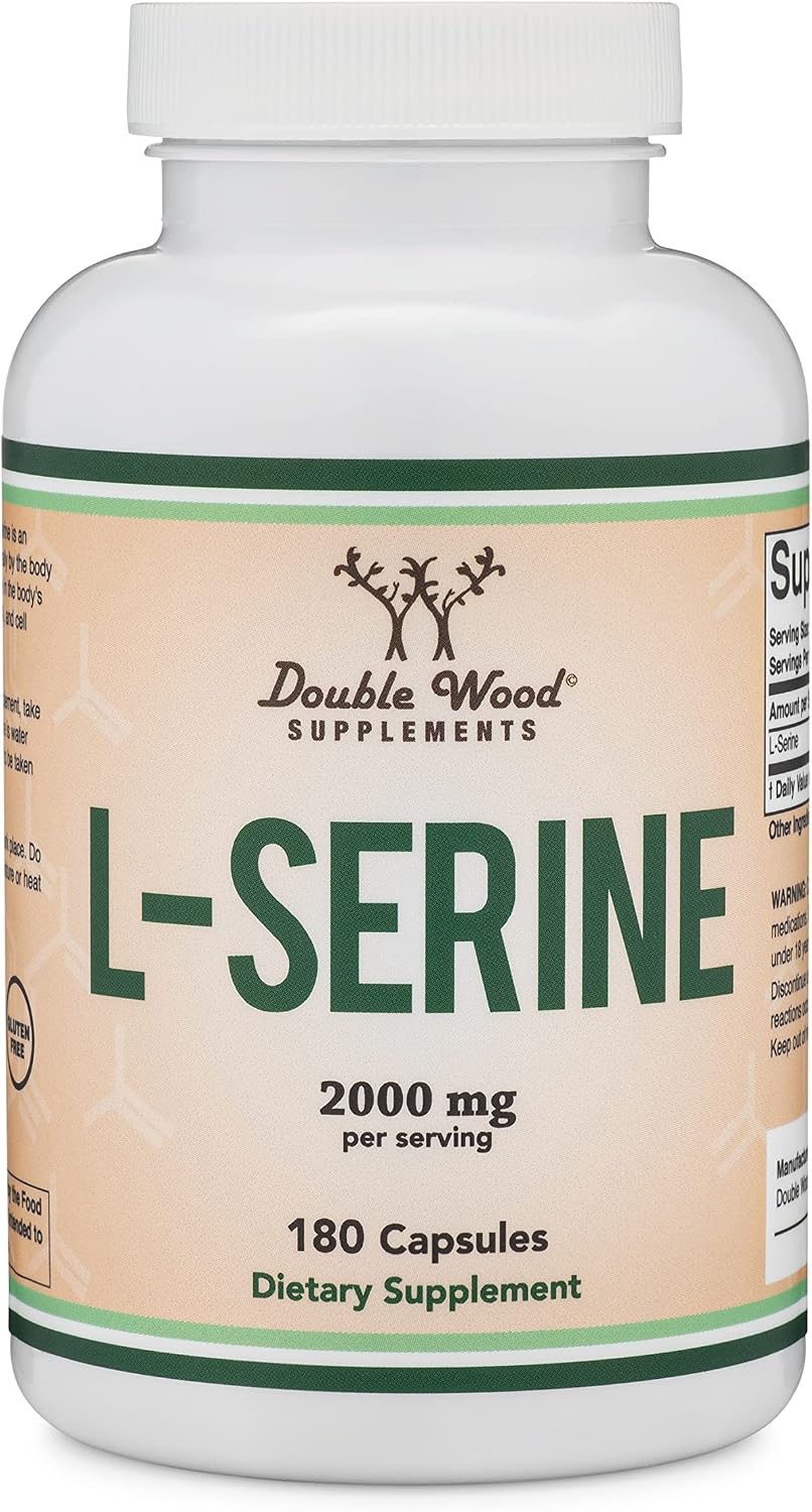 L-Serine 2,000 mg por ración - 180 cápsulas - Double Wood Supplements