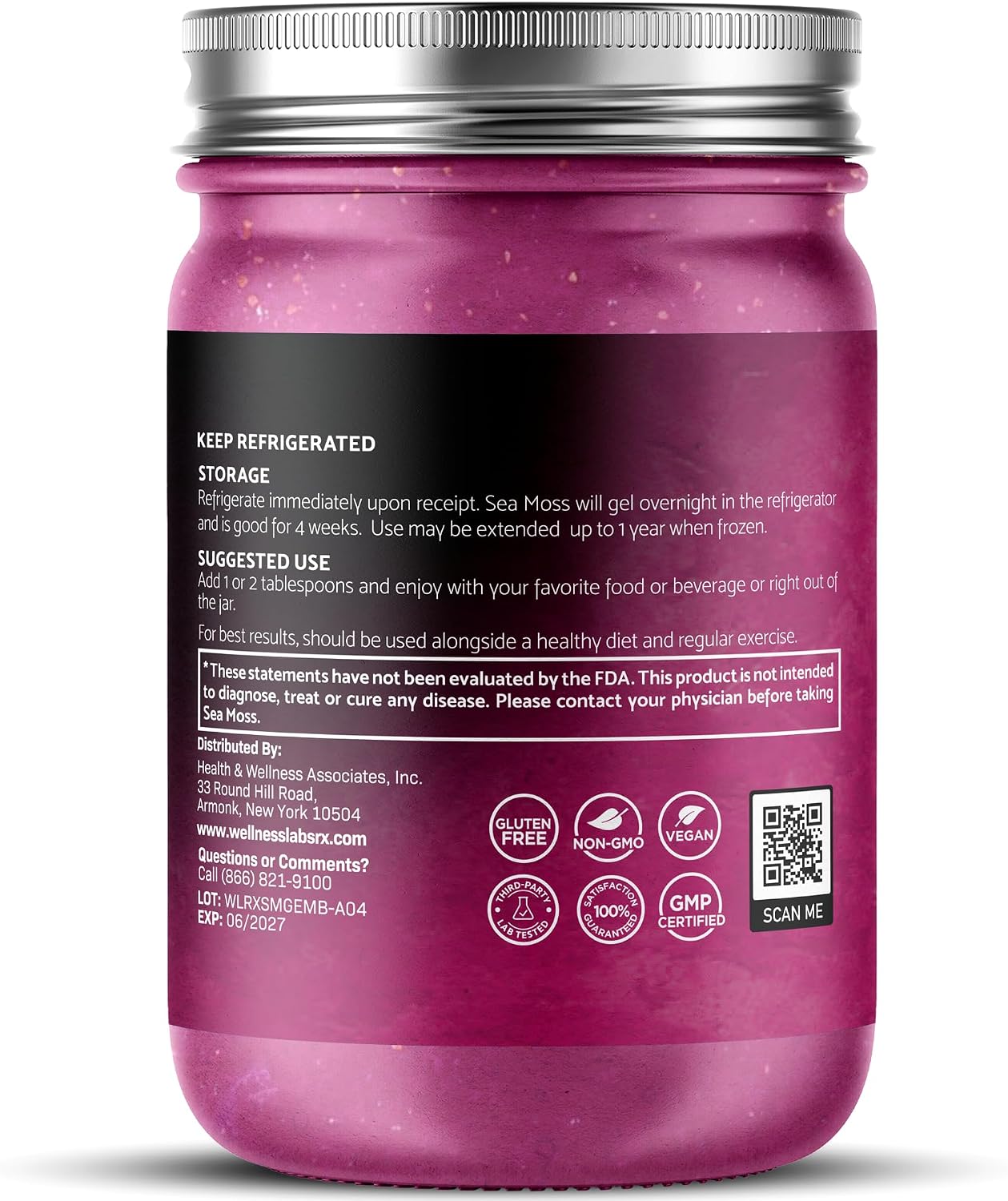 WELLNESS LABSRX Irish Sea Moss Gel Raw - Mix Berry - 283 g