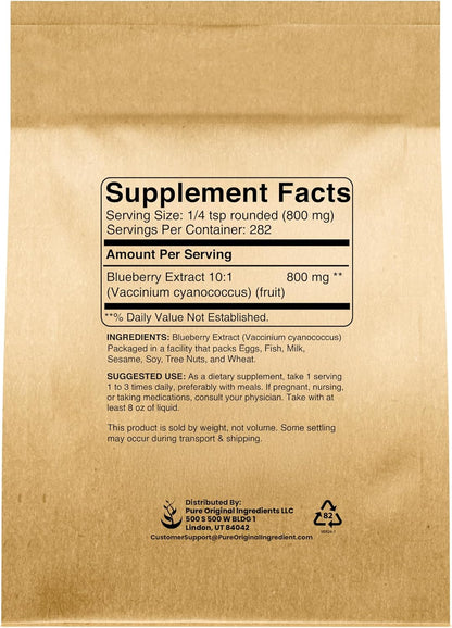 PURE ORIGINAL INGREDIENTS Extracto de Arándano (227 g) No OGM, Sin Gluten, Sin Aditivos – Image 2