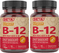 DEVA Vitamina B12 Vegano - 1000 mcg Metilcobalamina con Ácido Fólico y B6 - Sabor Limón - 90 Comprimidos Sublinguales (2 Envases)