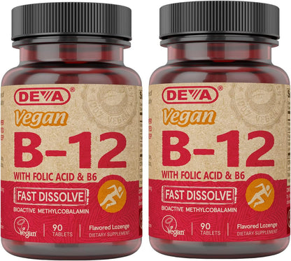 DEVA Vitamina B12 Vegano - 1000 mcg – Formación normal de glóbulos rojos: Contribuye a la formación de glóbulos – Image 1