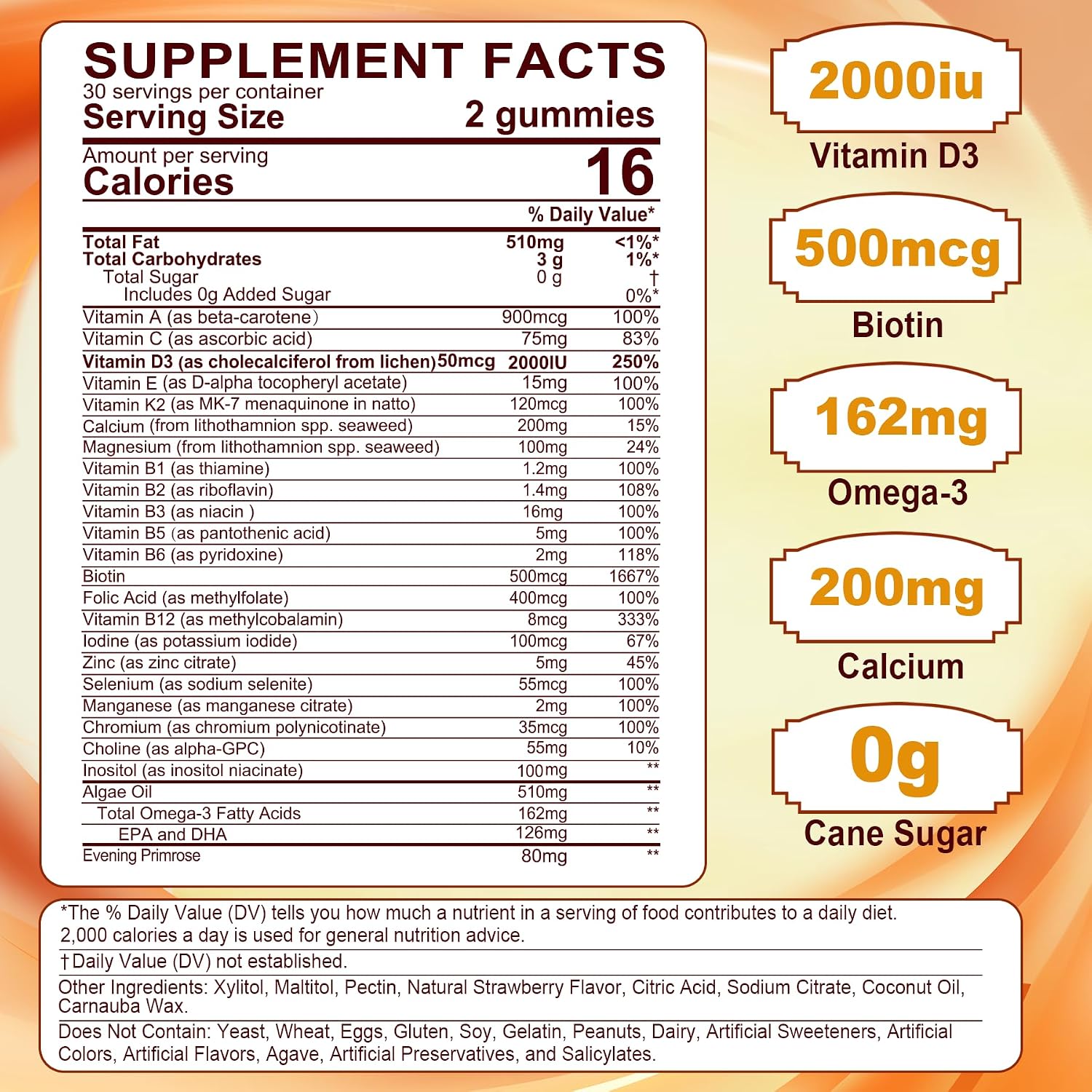 LILICARE Gominolas Multivitamínicas para Mujer con Omega-3, D3+K2 y B12 Metilada - Sin Azúcar (120 uds)